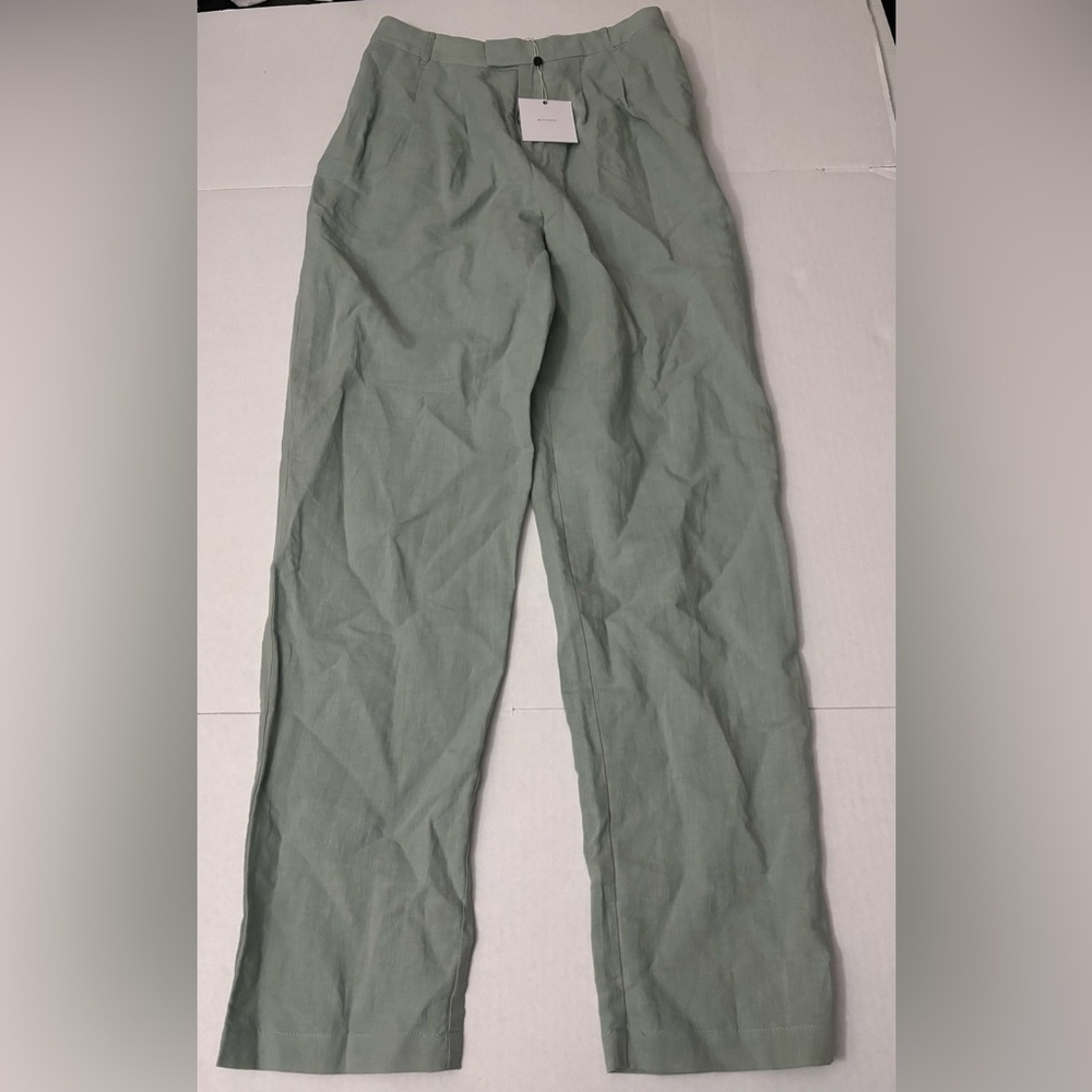 L'ACADEMIE Los Angeles Pleated Linen Cotton Trouser Size M inseam 31” high rise
